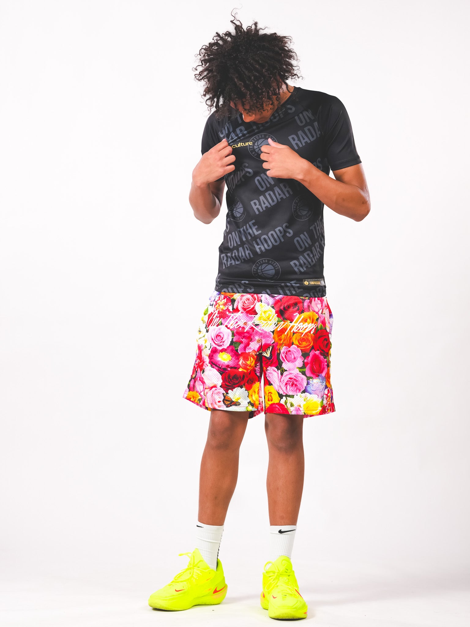Script Bouquet Mesh Shorts