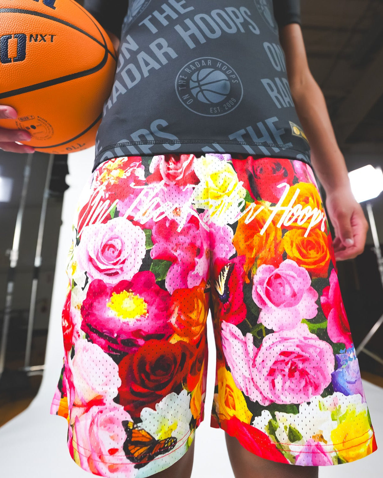 Script Bouquet Mesh Shorts