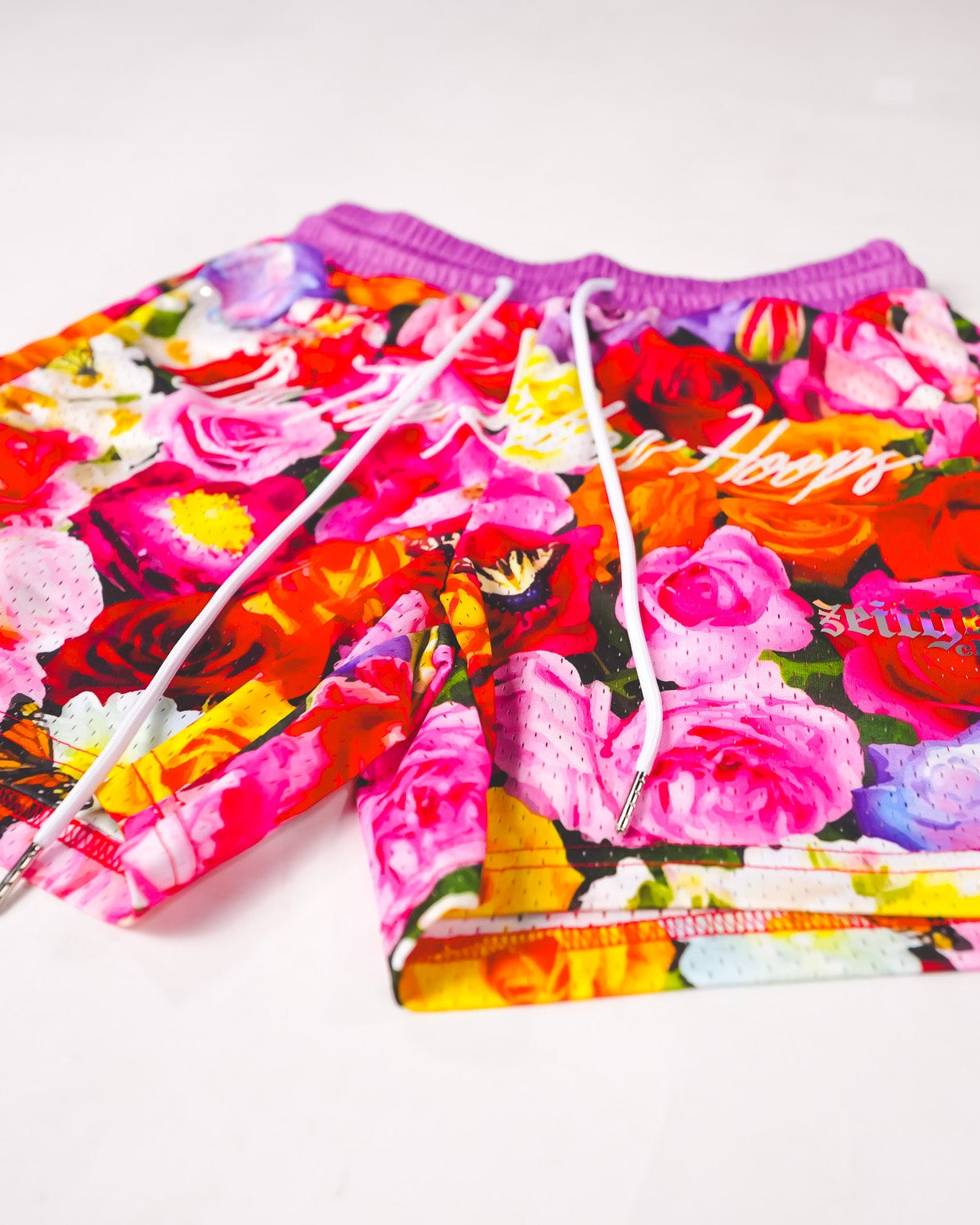 Script Bouquet Mesh Shorts