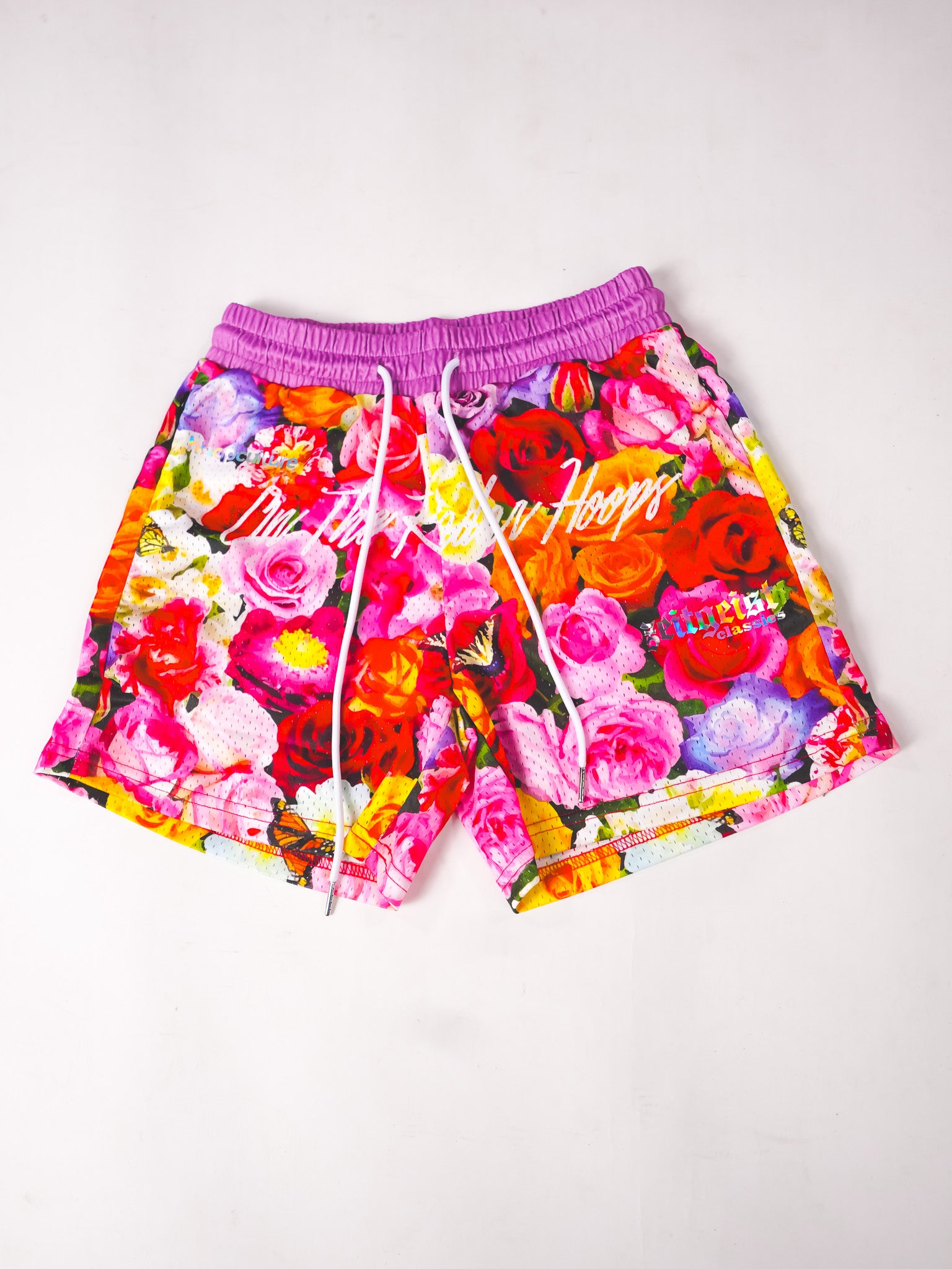 Script Bouquet Mesh Shorts